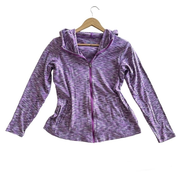 COLUMBIA purple Pink Full zip light hooded jacket Size Medium GorpCore Outdoor - Picture 1 of 13